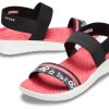 Crocs (WMNS) LiteRide Pattern Outdoor Open Toe Schwarz Rot Sandalen „Black Red“ 205868-066