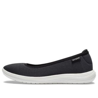 Crocs (WMNS) Reviva Cozy Atmungsaktive Low Tops Athleisure Casual Sportschuh Schwarz Weiß 205880-066