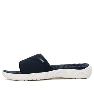Crocs (WMNS) Reviva Leichte, gemütliche, flache, lässige Hausschuhe in Tiefblau, 205474-462