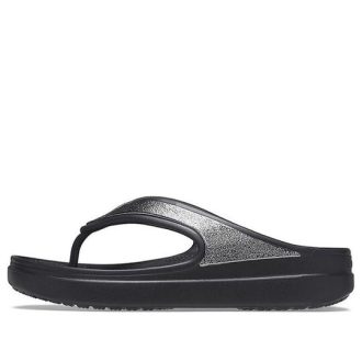 Crocs (WMNS) Schwarze Hausschuhe mit dicker Sohle 206919-001