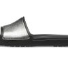Crocs (WMNS) Sloane Shine Low Slide Flat Casual Schwarz Silber Hausschuhe „Black Silver“ 206921-001