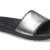 Crocs (WMNS) Sloane Shine Low Slide Flat Casual Schwarz Silber Hausschuhe „Black Silver“ 206921-001