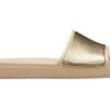 Crocs (WMNS) Sloane Shine Low Slide Minimalistische, lässige, flache Hausschuhe in Braungoldfarbe „Brown Gold“ 206921-212