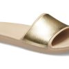 Crocs (WMNS) Sloane Shine Low Slide Minimalistische, lässige, flache Hausschuhe in Braungoldfarbe „Brown Gold“ 206921-212