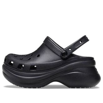 Crocs (WMNS) Small Whale Retro Crocs Sandalen mit dicker Sohle, Schwarz, 206302-001