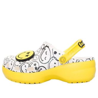 Crocs (WMNS) x Smiley World Charm Classic Plateau-Clogs „Gelb Weiß“ 207980-94S