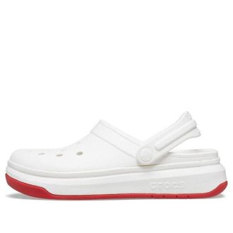 Crocsband Full Force Sandalen mit dicker Sohle Weiß Rot Unisex 206122-100