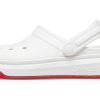 Crocsband Full Force Sandalen mit dicker Sohle Weiß Rot Unisex 206122-100
