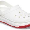 Crocsband Full Force Sandalen mit dicker Sohle Weiß Rot Unisex 206122-100